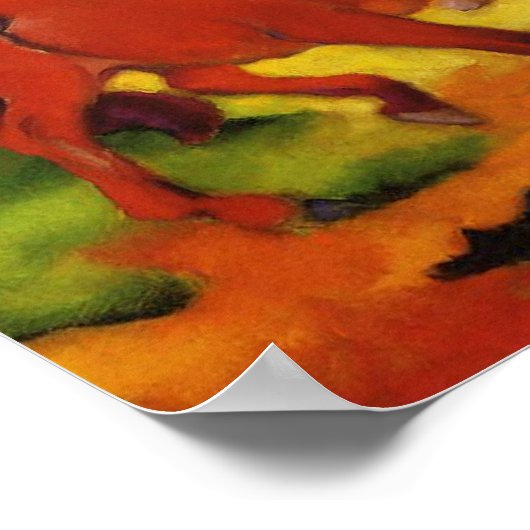 Franz Marc Grazing Horses Poster (Ecke)