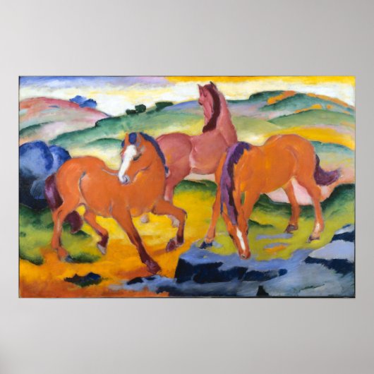 Franz Marc Grazing Pferde Poster (Vorne)
