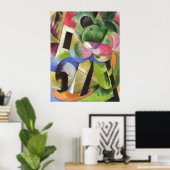 Franz Marc - Haus mit Baumbestand 1914 Poster (Heimbüro)