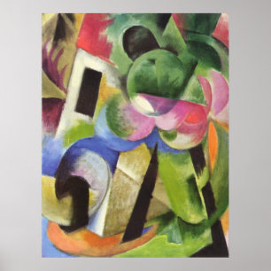 Franz Marc - Haus mit Baumbestand 1914 Poster