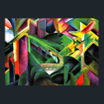 Franz Marc: Hirsche in einem Klostergarten Poster<br><div class="desc">Franz Marc Malerei: Hirsch in einem Klostergarten abstraktes Kunstposter.</div>