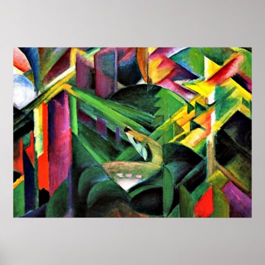 Franz Marc: Hirsche in einem Klostergarten Poster (Vorne)