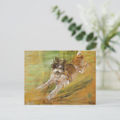 Franz Marc: Jumping Dog Schlick Postkarte (Stehend Vorderseite)