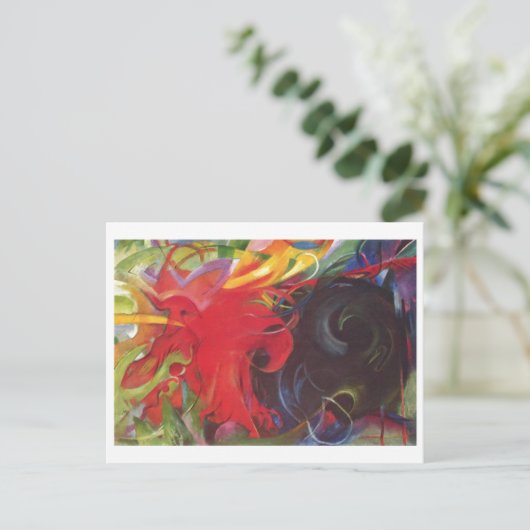 Franz Marc - Kampfformen 1914 Farbe Schwarz Postkarte (Stehend Vorderseite)
