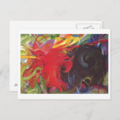 Franz Marc - Kampfformen 1914 Farbe Schwarz Postkarte (Vorne/Hinten)