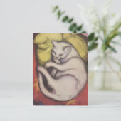 Franz Marc - Katze auf einem gelben Kissen Postkarte (Stehend Vorderseite)