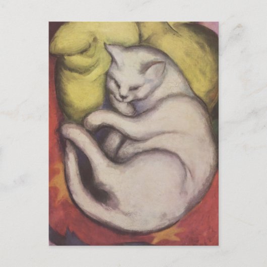 Franz Marc - Katze auf einem gelben Kissen Postkarte (Vorderseite)