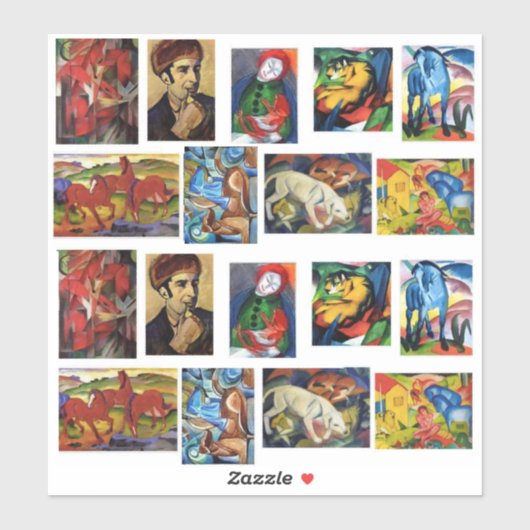 Franz Marc Kunstgemälde Aufkleber (Blatt)