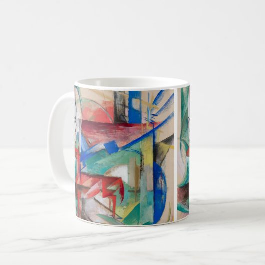 Franz Marc Landschaft mit Tieren Berühmte Malerei Kaffeetasse (Vorderseite Links)