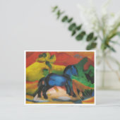 Franz Marc - Little Blue Horse 1912 Oil Leinwand Postkarte (Stehend Vorderseite)