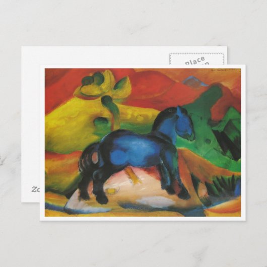 Franz Marc - Little Blue Horse 1912 Oil Leinwand Postkarte (Vorne/Hinten)