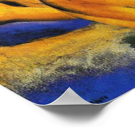 Franz Marc Little Yellow Horses Poster (Ecke)