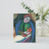 Franz Marc - Mädchen mit Katze II Postkarte (Stehend Vorderseite)