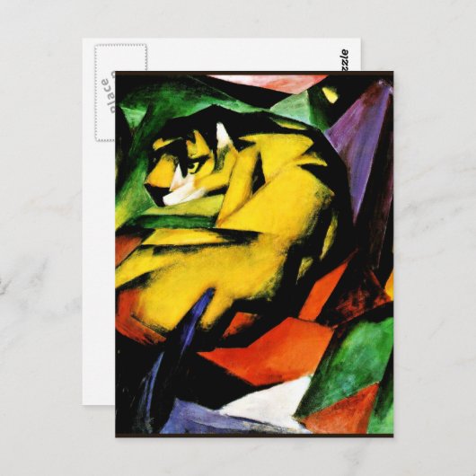 Franz Marc Malerei, Tiger Postkarte (Vorne/Hinten)