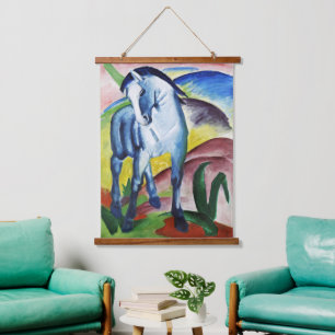 Franz Marc Modernes Blaues Pferd I Expressionistis Wandteppich Mit Holzrahmen