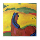 Franz Marc - Pferd in einer Landschaft gemalt Fliese (Vorderseite)