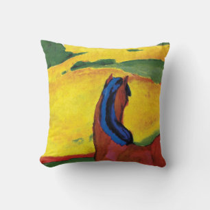 Franz Marc - Pferd in einer Landschaft gemalt Kissen