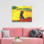Franz Marc - Pferd in einer Landschaft gemalt Leinwanddruck (Insitu (Wohnzimmer))