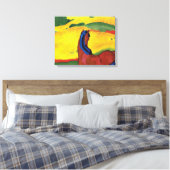 Franz Marc - Pferd in einer Landschaft gemalt Leinwanddruck (Insitu (Schlafzimmer))