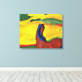Franz Marc - Pferd in einer Landschaft gemalt Leinwanddruck (Insitu (Holzboden))