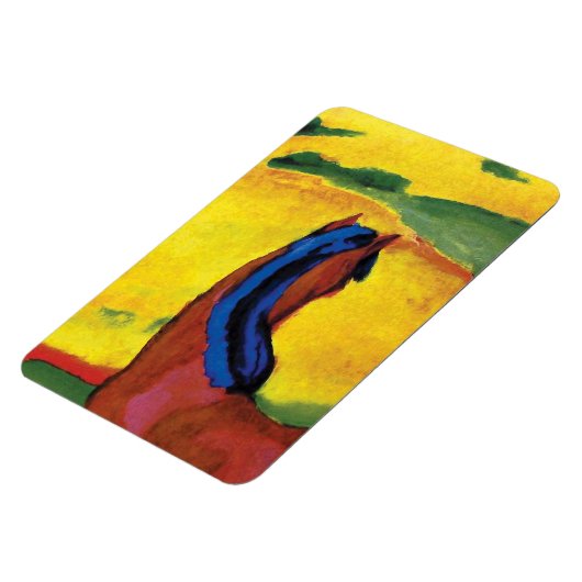 Franz Marc - Pferd in einer Landschaft gemalt Magnet (Linke Seite)
