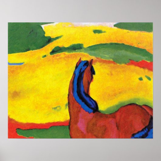 Franz Marc - Pferd in einer Landschaft gemalt Poster (Vorne)