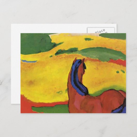 Franz Marc - Pferd in einer Landschaft Postkarte (Vorne/Hinten)