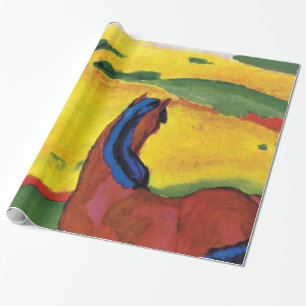Franz Marc - Pferd in einer Landschaftsmalerei Geschenkpapier