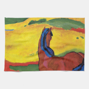 Franz Marc - Pferd in einer Landschaftsmalerei Geschirrtuch