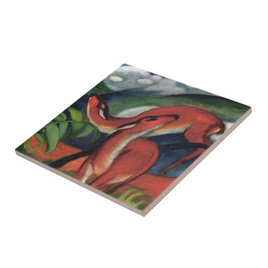 Franz Marc Red Deer Berühmtes Gemälde Fliese (Seite)