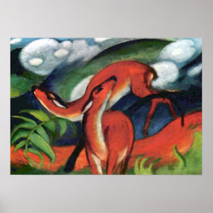 Franz Marc Roter Hirsch II Expressionistisches Gem Poster