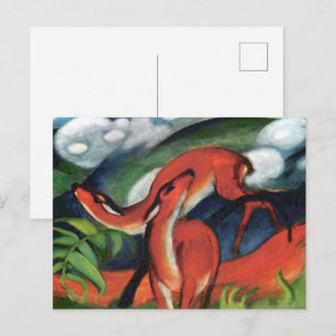 Franz Marc Roter Hirsch II Expressionistisches Gem Postkarte