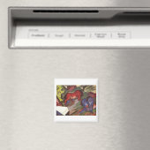 Franz Marc - Rotes & Blaues Pferd 1912 Papierpferd Magnet (In Situ (Geschirrspüler))