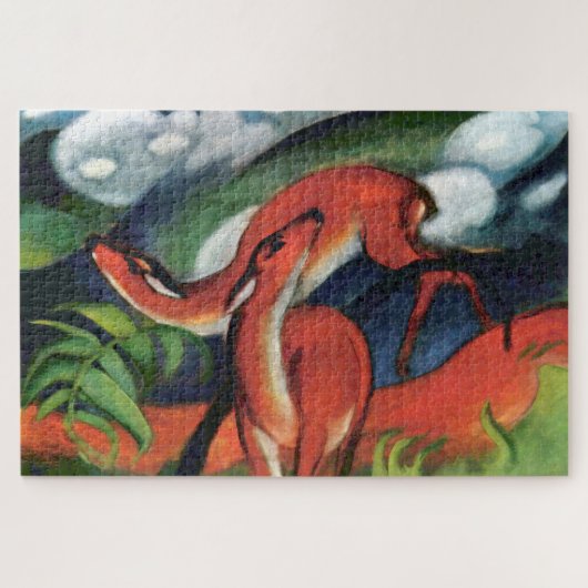 Franz Marc Rotes Reh II Expressionistisches Gemäld Puzzle (Horizontal)