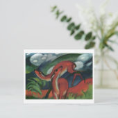 Franz Marc - Rotwild II 1912 Forest Animal Fawn Postkarte (Stehend Vorderseite)