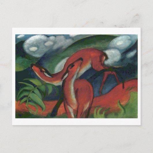 Franz Marc - Rotwild II 1912 Forest Animal Fawn Postkarte (Vorderseite)