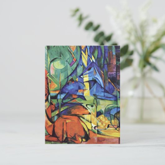 Franz Marc - Rotwild im Wald (ii) Postkarte (Stehend Vorderseite)
