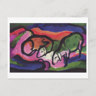 Franz Marc - Schaf 1912 Leinwand Ewe Ram Wool Oste Feiertagspostkarte