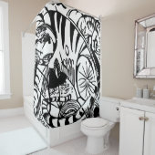 Franz Marc - Schwarz-Weiß-Tiger - Abstrakte Kunst Duschvorhang (Beispiel)