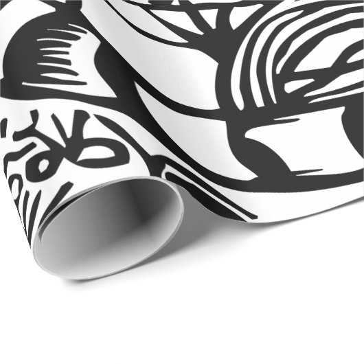 Franz Marc - Schwarz-Weiß-Tiger - Abstrakte Kunst Geschenkpapier (Rolleneckpunkt)