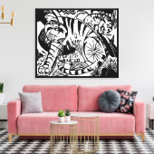 Franz Marc - Schwarz-Weiß-Tiger - Abstrakte Kunst Leinwanddruck (Insitu (Wohnzimmer))