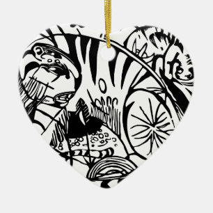 Franz Marc - Schwarzer und Weißer Tiger - Abstrakt Keramik Ornament