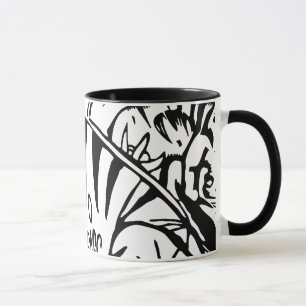 Franz Marc - Schwarzer und Weißer Tiger - Abstrakt Tasse