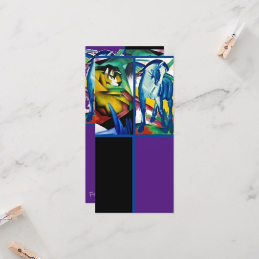 Franz Marc, The Blue Horse, Art Lesezeichen Card Karte (Vorderseite/Rückseite Beispiel)