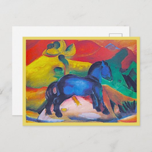 Franz Marc, The Blue Pony, Art Postkarte (Vorne/Hinten)