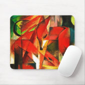 Franz Marc The Foxes Red Fox Moderne Kunst Malerei Mousepad (Mit Mouse)