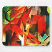 Franz Marc The Foxes Red Fox Moderne Kunst Malerei Mousepad (Vorne)