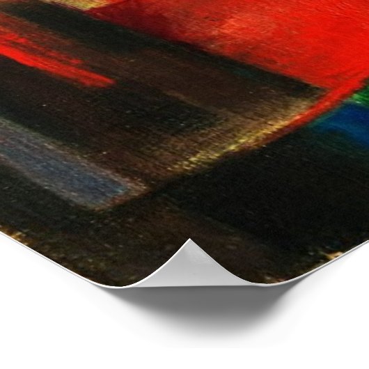 Franz Marc The Foxes Red Fox Moderne Kunst Malerei Poster (Ecke)