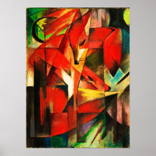 Franz Marc The Foxes Red Fox Moderne Kunst Malerei Poster