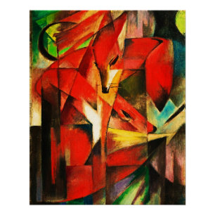Franz Marc The Foxes Red Fox Moderne Kunst Malerei Poster